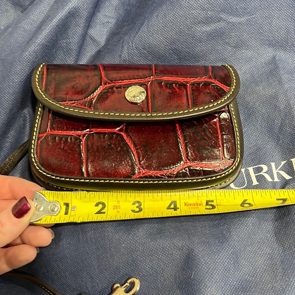 Dooney & Bourke Maroon Wine Crocodile Textured Bag with Mini Wallet Pouch - Picture 12 of 14